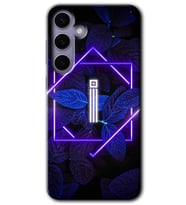 Galaxy S24 Plus Kılıf HD Desen Baskılı Kılıf - Dark Neon Yaprak İ Harfi