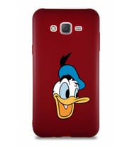Samsung Galaxy J7 Soft Premier Kapak Donald Duck-A Tasarımlı Silikon Kılıf - Mürdüm (Şeffaf)