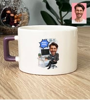 Kişiye Özel Karikatürlü Erkek Yazılım Mühendisi Lüks Fincan Mühendisler Günü Hediyesi