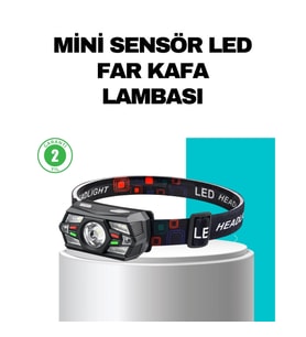Mey İthalat® Hareket Sensörlü Şarjlı LED Far Suya Dayanıklı Çok Modlu