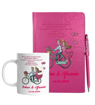 Sevgililer Gününe Özel Pembe Defter Kalem & Kupa Hediye Seti 11