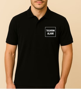 BK Gift Kişiye Özel Logolu Siyah Polo Yaka Tişört-1, Firma T-shirt, Logolu T-shirt, Sevgiliye Hediye,