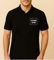 BK Gift Kişiye Özel Logolu Siyah Polo Yaka Tişört-1, Firma T-shirt, Logolu T-shirt, Sevgiliye Hediye,