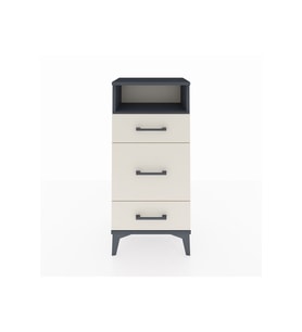 Arges Komodin Tek Raflı 3 Çekmeceli 44x30x96 Antrasit-Aytaşı
