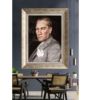 Gümüş Çerçeveli Atatürk Tablo ds71
