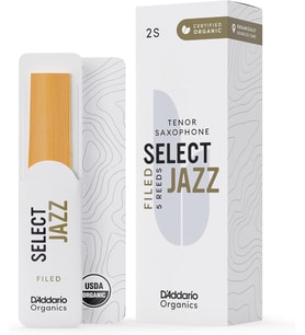 D'Addario ORSF05TSX2S Organic Select Jazz Filed Tenor Saksafon Kamışı No: 2 Soft (Profesyonel/Caz) - 5'li Paket Dosyalı (Filed) Kesim ve Yeni Başlayanlar İçin Kolay Çalım