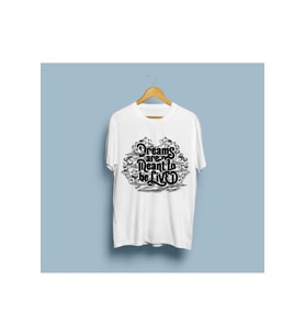 Oversize Hayaller Yaşanmak İçindir Yazılı Tasarım Unisex T-shirt