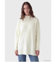 LCW Modest Ekru Dik Yaka Kadın Triko Tunik