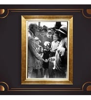 Altın Varaklı Çerçeveli Paspartulu Atatürk Tablo z5173 (Gold)