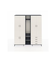 Hyperion Gardrop 14 Raflı 4 Çekmeceli Tek Askılı 220x44x243 Antrasit-Aytaşı/Aytaşı