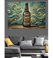 It'S Time For Drink Bira Şişesi Dekoratif Kanvas - Mdf Ahşap Tablo