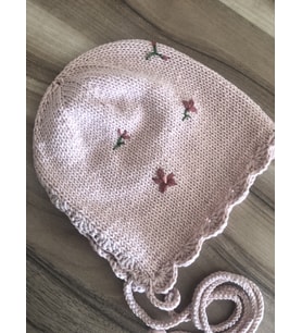 El Örgüsü Kız Bebek Çocuk Bere (Pembe)