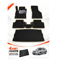 e-biz HYUNDAİ ACCENT ERA (2005-2011) Uyumlu EVA Oto Paspas Bagaj Paspası Dahil Siyah-Bej