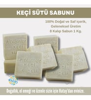 Bitkiselce Saf ve doğal içeriklerle Keçi Sütü Sabunu   950 gr (8 Kalıp)