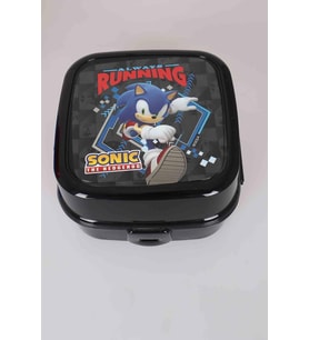 LİSANSLI SONIC 2 KATLI BESLENME KUTUSU / LUNCH BOX (Siyah)