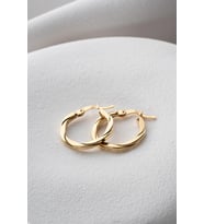 925 Ayar Gümüş 20 mm Gold Kaplama Burgu Model Şarnel Küpe