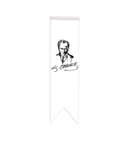 Masa Üstü Kırlangıç Atatürk İmzalı Masa Bayrağı - 8x30cm Çift Taraflı Saten Kumaş