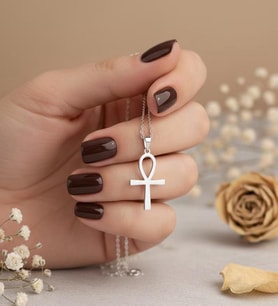 Ankh Figürlü Kolye 925K Gümüş