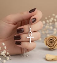 Ankh Figürlü Kolye 925K Gümüş