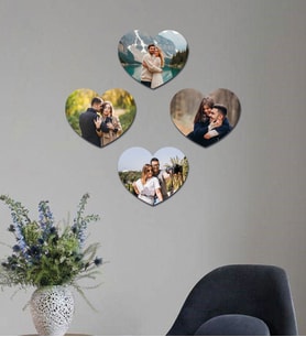Kişiye Özel 4 Fotoğraflı Kalp Mdf Tablo