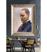 Gümüş Çerçeveli Atatürk Tablo za473