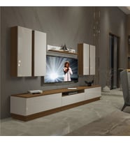 Decoraktiv Trendstyle 8DS Slm Tv Ünitesi Tv Sehpası - Ceviz Beyaz (Beyaz - Kahverengi)