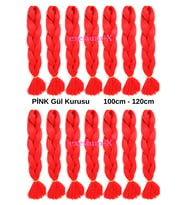 X-Pression Afrika Örgüsü Ve Rasta Için Sentetik Saç 100gr-PINK-GULKURUSU