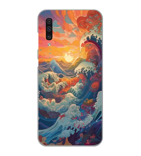 Samsung Galaxy A50 - A30S Uyumlu Kanagawa Dalga ve Doğa Tasarımlı Şeffaf Telefon Kılıfı