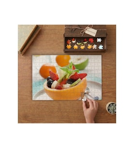 Taze Meyve Salatası Tasarımı 240 parça Ahşap Puzzle Ahşap Kutuda MP01813