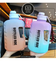 Lüks Motivasyon Renkli Akrilik Askılı Matara Damacana Model Suluk Model 1000ml (Mavi)