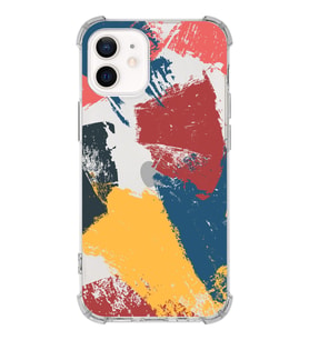 Apple iPhone 12 Mini Uyumlu Darbe Emici Antişok  Kapak Brush Stroke Tasarımlı Şeffaf Silikon Kılıf