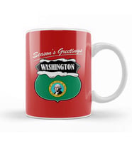 Seasons Greetings Washington Christmas Kupa Bardak Porselen