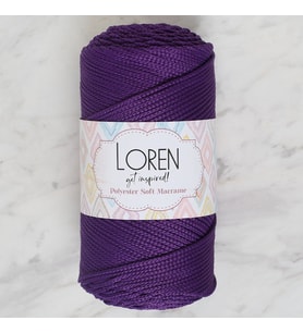 Polyester Macrame Koyu Mor El Örgü İpi - Lm037 - 34442