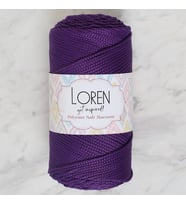 Polyester Macrame Koyu Mor El Örgü İpi - Lm037 - 34442