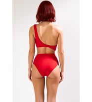 Kadın Mayokini Tek Omuz Kolsuz Yan Cut Out Aksesuarlı Balensiz Regular Kesim Düz Desen Yazlık