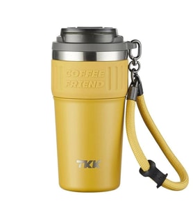 VAGONLİFE  T2023 TKK PİPETLİ KULLANIM ASKILI ÇELİK TERMOS MUG 630 ML TUNGSTEN STEEL SARI
