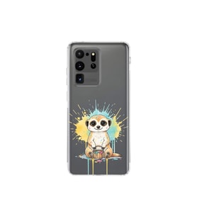 Samsung Galaxy S20 Ultra ile Uyumlu Splash Mirket Tasarımlı Şeffaf Silikon Kılıf