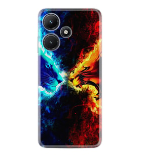 Infınix Hot 30i Kılıf Silikon Desen Özel Seri Red Blue Leon 1714