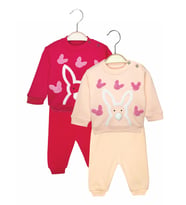 Mevsimlik Alt Üst Set Esofman Takimi Tavşan Desenli Kız Bebek Takımları