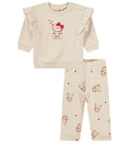 Civil Baby Fiyonklu Ayıcık Baskılı 6-18 Ay Takım - Bej