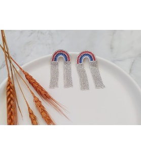 Gökkuşağı Sallantılı Küpe (Gümüş)