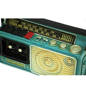 Dekoratif Metal Radyo Kumbara Vintage Biblo Hediyelik