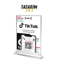 Masa Üstü NFC ve QR Kodlu TikTok Takip Standı Föylük TASARIM 141