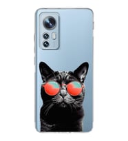 PrintiFy Xiaomi Mi 12 Pro ile Uyumlu Kedi 3 Kamera Korumalı Şeffaf Kılıf