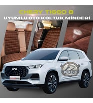 Chery Tiggo 8 Kahverengi Renk Tay Tüyü Cepli & Terletmez Sırtlı Oto Koltuk Minder Seti - Koltuk Koruma Kılıfı (ÖN & ARKA TAM SET)