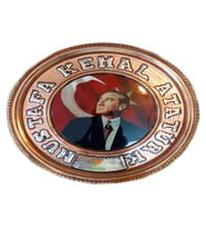 Bakır Tablo Bakır Duvar Tablosu Mustafa Kemal ATATÜRK Model 25 cm Ebatlı Özel El İşçiliği Safir Çay Kazanları