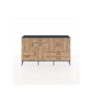 Arges Konsol 4 Raflı 5 Çekmeceli 4 Kapaklı 176x30x99 Antrasit-Çam