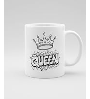 Harley Quinn Kupa - Kırmızı Mavi Saçlı Puddin' Desenli Hediyelik Mug (Beyaz)