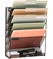 Floor oder Mounted Magazine Rack, Black Metal Mesh