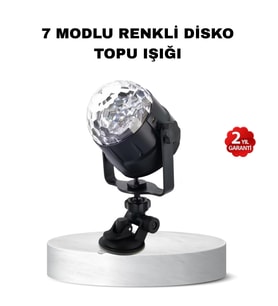 Müzik Ritmine Duyarlı Renkli Disko Topu – 7 Modlu LED'li Parti Lambası